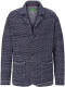 Charles Colby vest TREVA Plus Size met all over print donkerblauw