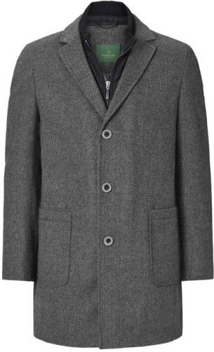Charles Colby jas Earl VAUGHAN Plus Size met wol en visgraat grijs