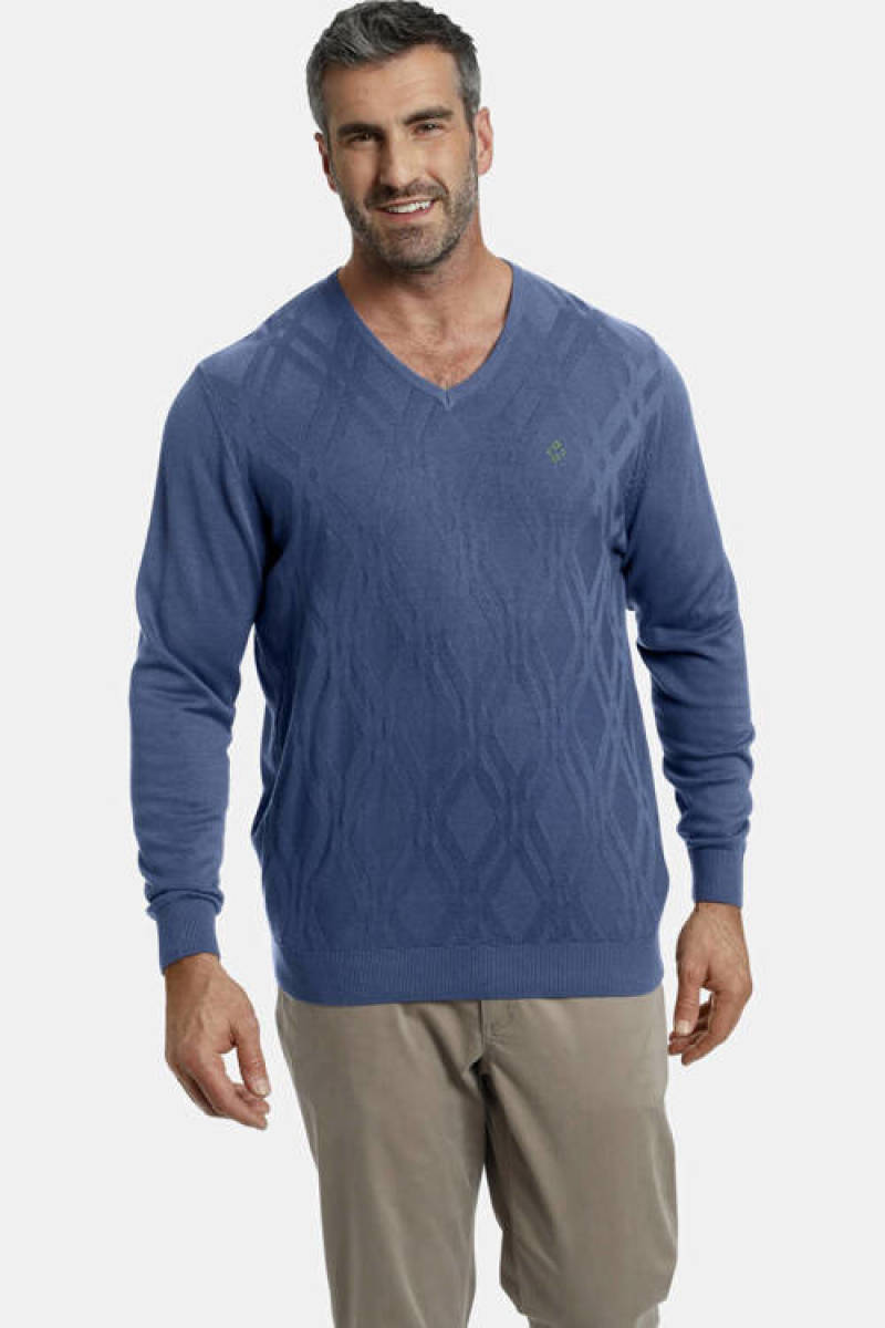 Charles Colby trui EARL BUAN Plus Size blauw