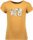 Like Flo T-shirt met printopdruk goudbruin