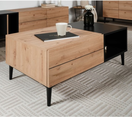 Finori Salontafel Nola 55A artisan eikenkleurig en zwart
