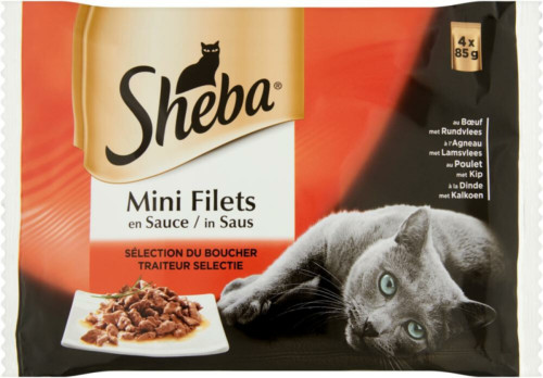 Sheba Delice Pouch Mini Filets In Saus Multipack 340 gr