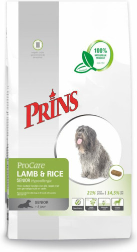 Prins Procare Hypoallergeen Lam - Rijst Senior 15 kg