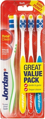 Jordan Tandenborstel Total Clean Soft 4-pack 4 stuks
