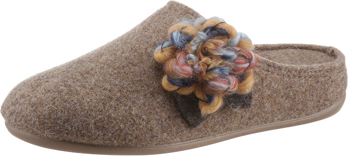 thies Pantoffels met bloemapplicatie