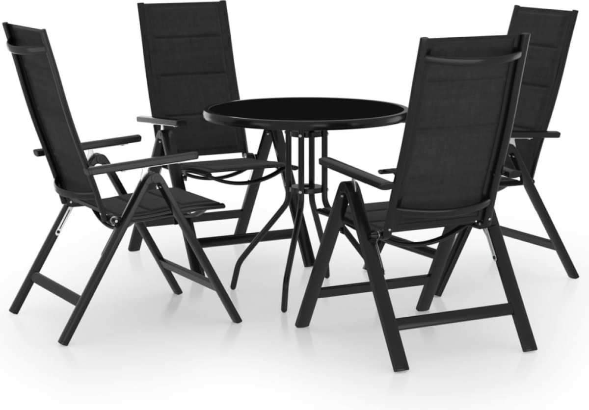 VidaXL 5-delige Bistroset zwart en atracietkleurig