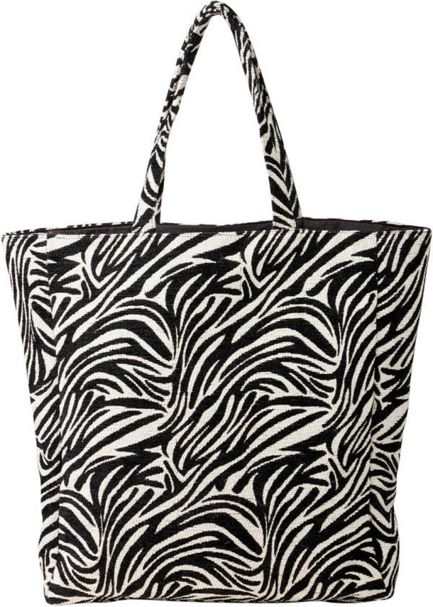 Life of Bulu shopper met zebraprint zwart/wit