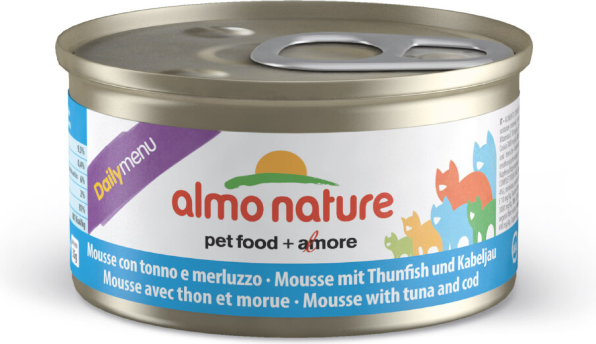 Almo Nature Dailymenu Kat Mousse Tonijn - Kabeljauw 85 gr