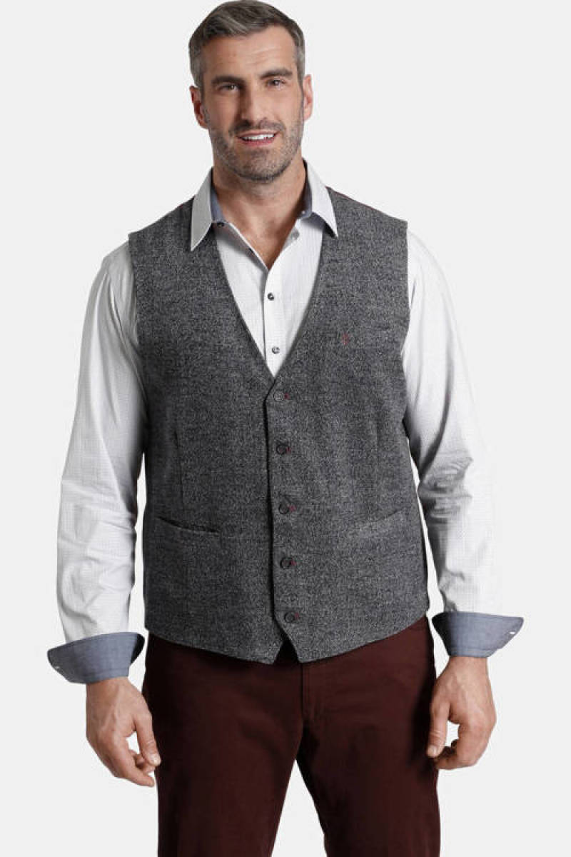 Charles Colby gilet DUKE RICHARD Plus Size zwart