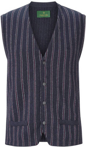 Charles Colby gilet BORS Plus Size met all over print donkerblauw