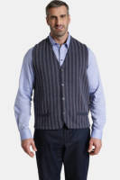 Charles Colby gilet BORS Plus Size met all over print donkerblauw