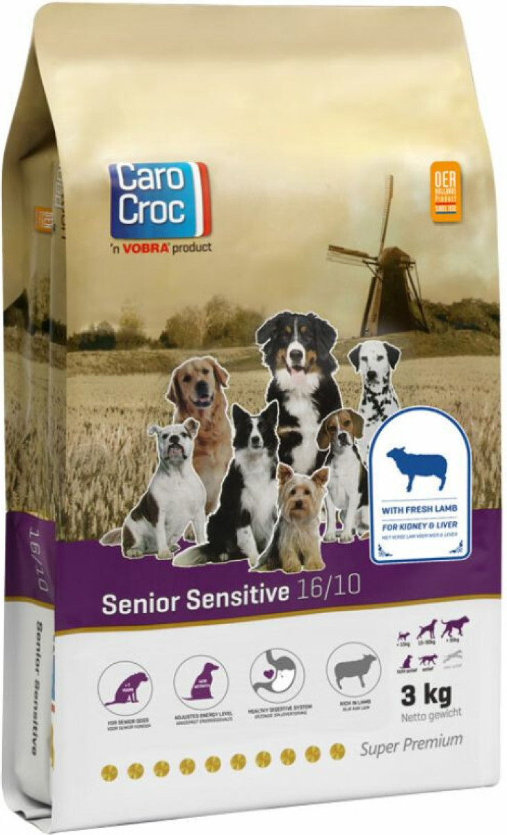 CaroCroc Senior Sensitive 16/10 Hondenvoer 3 kg
