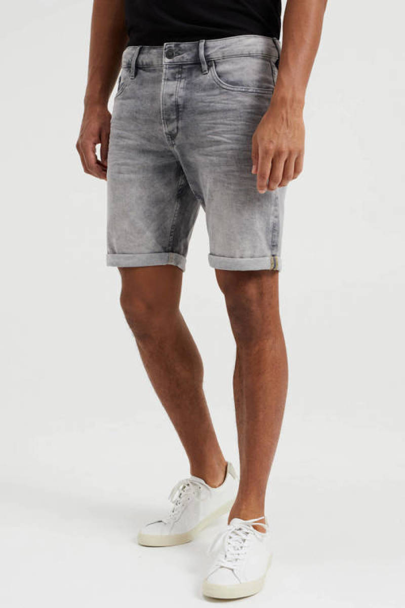 WE Fashion Blue Ridge regular fit jeans short grey denim