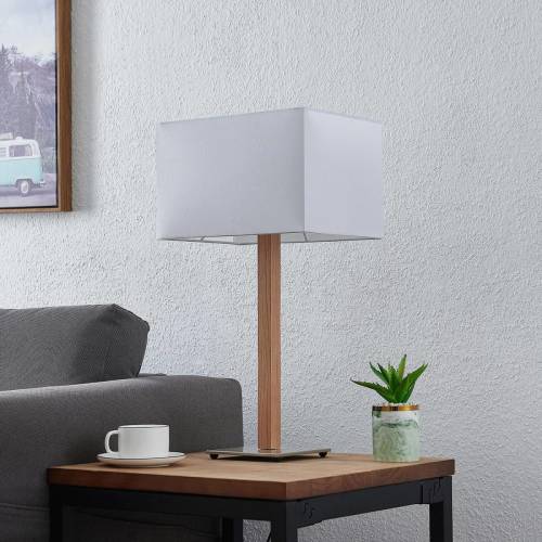 Lucande Heily tafellamp, hoekig, wit