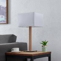 Lucande Heily tafellamp, hoekig, wit
