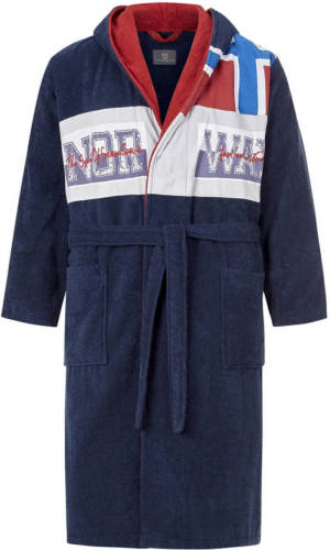 Jan Vanderstorm badstof badjas SIEGHELM met capuchon donkerblauw