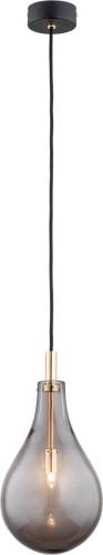 EULUNA Hanglamp Oaza, 1-lamp, rookgrijs/zwart