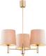 EULUNA Kroonluchter Polo, 3-lamps, beige/messing donker