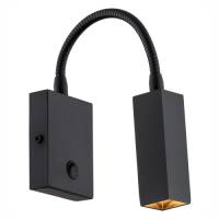 EULUNA Wandlamp Raisio, flexibele arm, zwart
