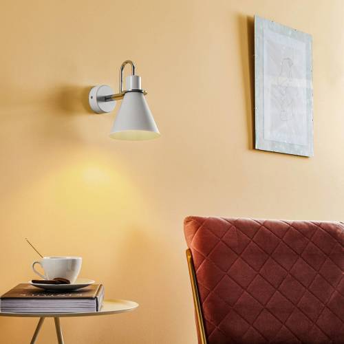 EULUNA Wandlamp Bona, wit-chroom