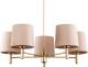 EULUNA Kroonluchter Polo, 5-lamps, beige/messing donker