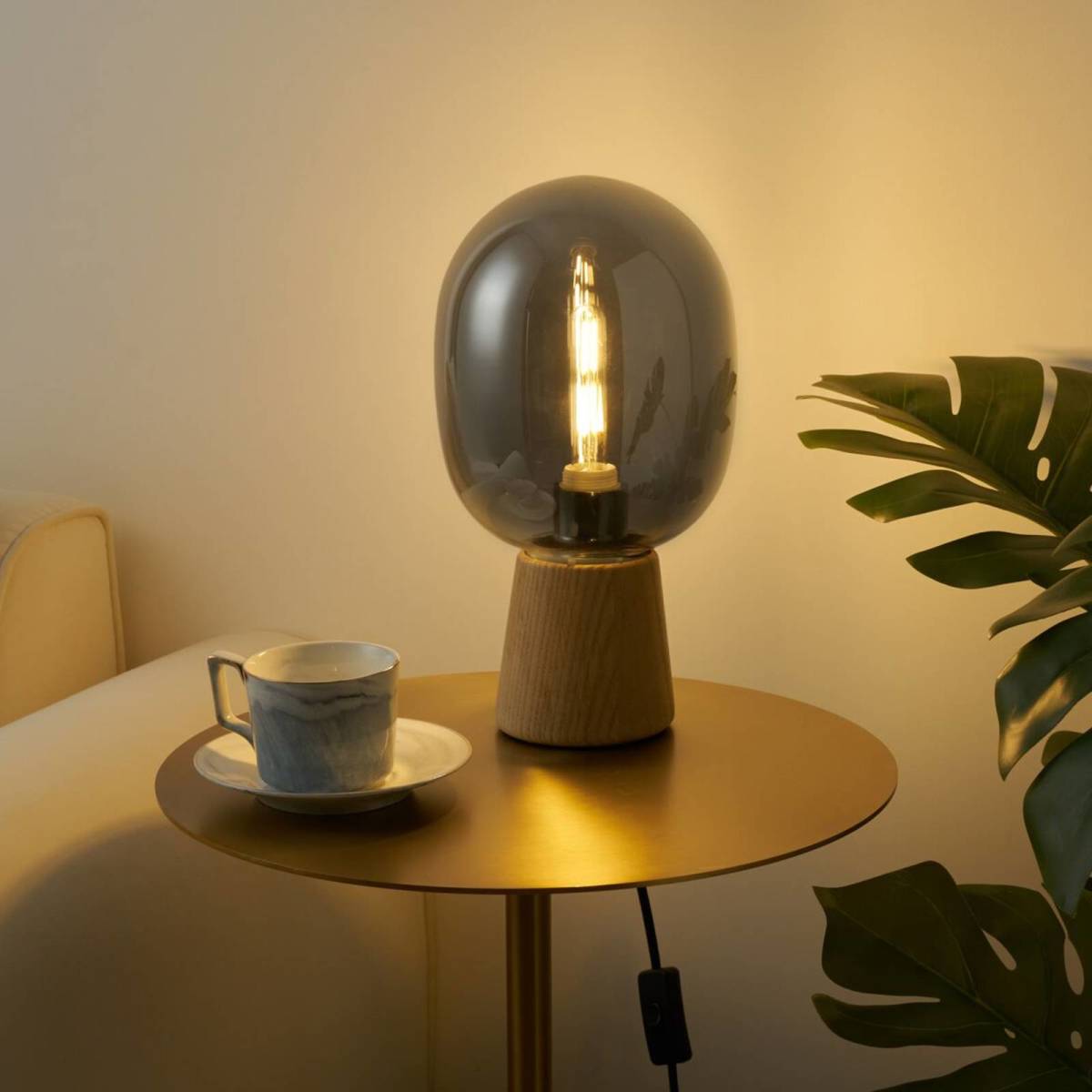 Pauleen Mystical Gleam tafellamp met rookglas