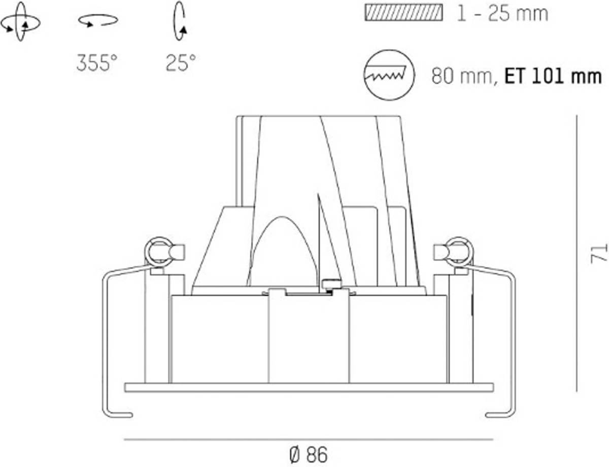 Molto Luce Dark Night inbouw 4000K zwart