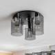 EULUNA Plafondlamp Atman, 3-lamps, zwart/zilver
