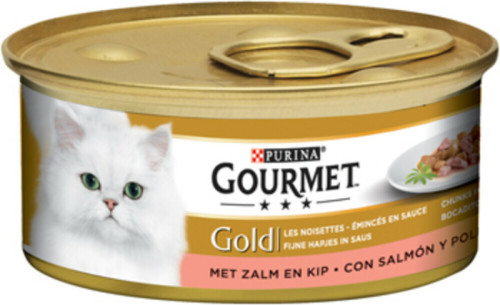Gourmet Gold Fijne Hapjes Zalm - Kip 85 gr