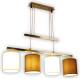 Naeve Leuchten Hanglamp Tilde, stoffen kappen 4lamps, bruin/beige