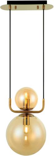 Viokef Hanglamp Mira, vintage-stijl, 2-lamps, goud