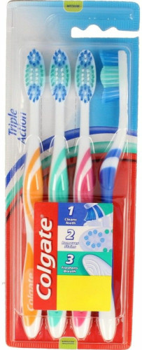 6x Colgate Tandenborstel Triple Action 4 stuks