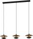 Eglo LED hanglamp Nuvano, 3-lamps, zwart/goud