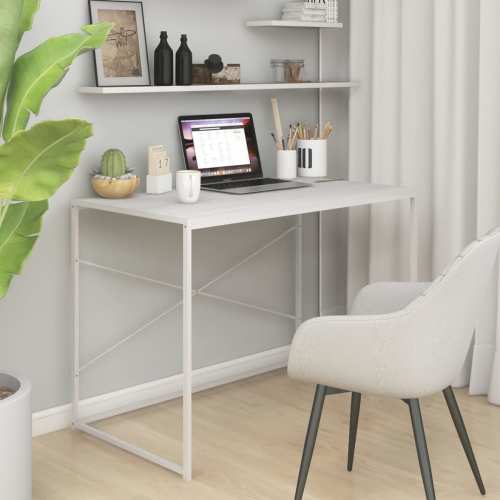 VidaXL Computerbureau 110x60x70 cm spaanplaat wit