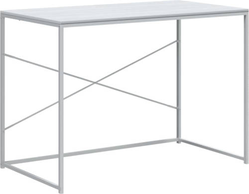 VidaXL Computerbureau 110x60x70 cm spaanplaat wit