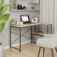 VidaXL Computerbureau 110x72x70 cm spaanplaat zwart en eikenkleurig