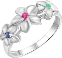 Firetti Zilveren ring Bloemen