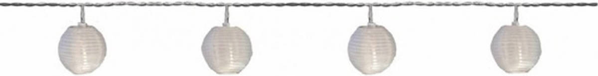 Anna's Collection Buiten Feestverlichting Solar Lichtsnoer Witte Lampionnen 2,5 Meter - Lichtsnoer Voor Buiten