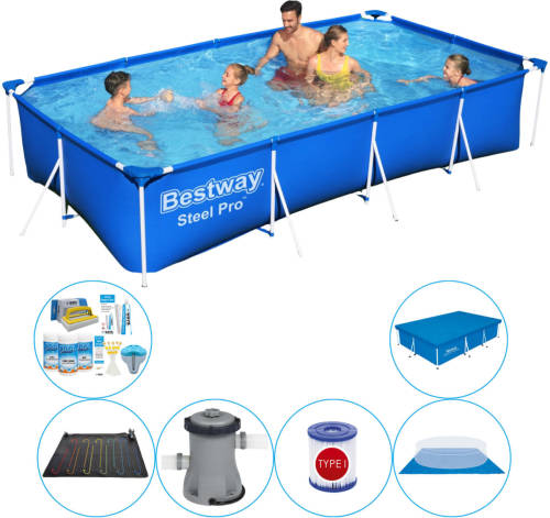 Zwembad Pakket - Bestway Steel Pro Rechthoekig 400x211x81 Cm