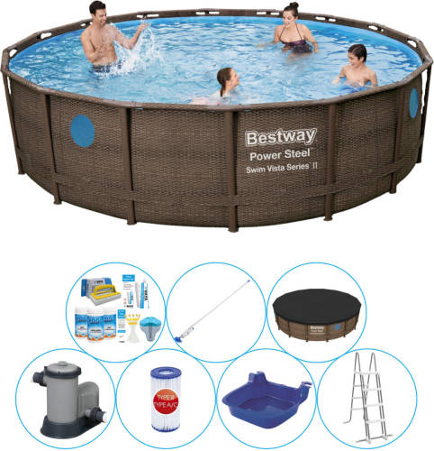 Bestway Power Steel Swim Vista Rond 488x122 Cm - Zwembad Combi Deal