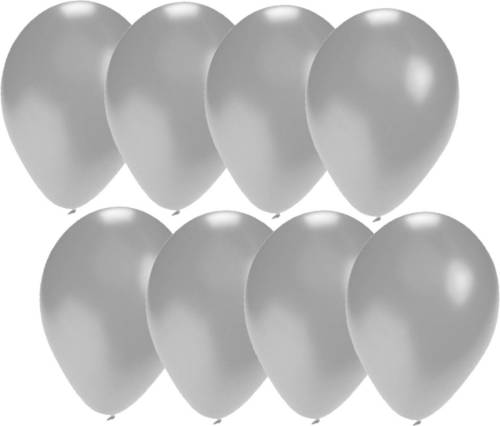 Bellatio Decorations 30x Stuks Zilveren Party Ballonnen Van 27 Cm - Ballonnen
