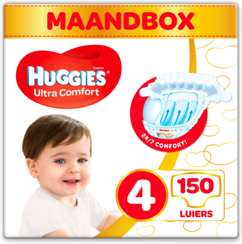 Huggies Ultra Comfort Luiers Maat 4 (7 - 18 kg) 150 stuks