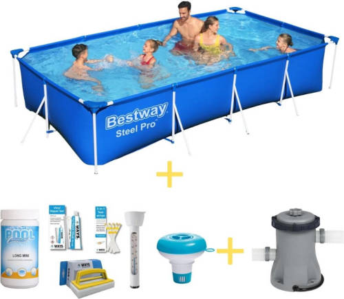 Bestway Zwembad - Steel Pro - 400 X 211 X 81 Cm - Inclusief Ways Onderhoudspakket & Filterpomp