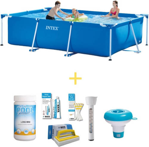 Intex Zwembad - Frame Pool - 300 X 200 X 75 Cm - Inclusief Ways Onderhoudspakket