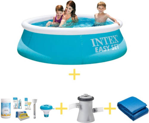 Intex Zwembad - Easy Set - 183 Cm - Inclusief Ways Onderhoudspakket, Filterpomp En Grondzeil