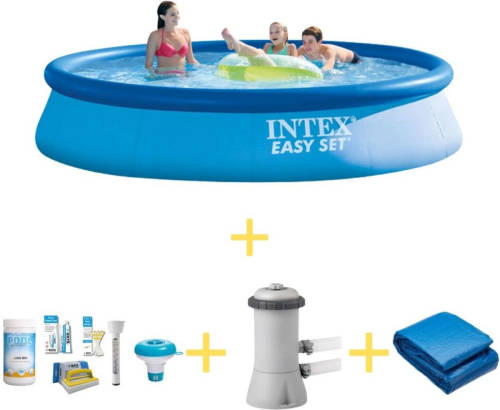 Intex Zwembad - Easy Set - 396 X 84 Cm - Inclusief Ways Onderhoudspakket, Filterpomp & Grondzeil