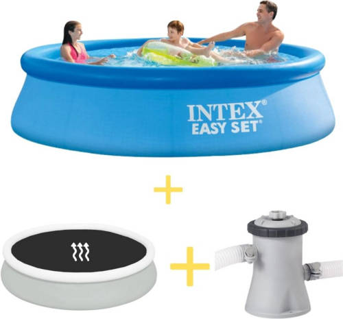 Intex Zwembad - Easy Set - 305 X 76 Cm - Inclusief Solarzeil, Filterpomp & Filter