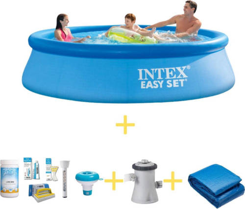 Intex Zwembad - Easy Set - 305 X 76 Cm - Inclusief Ways Onderhoudspakket, Filterpomp & Grondzeil