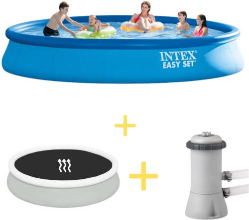 Intex Zwembad - Easy Set - 457 X 84 Cm - Inclusief Solarzeil & Filterpomp