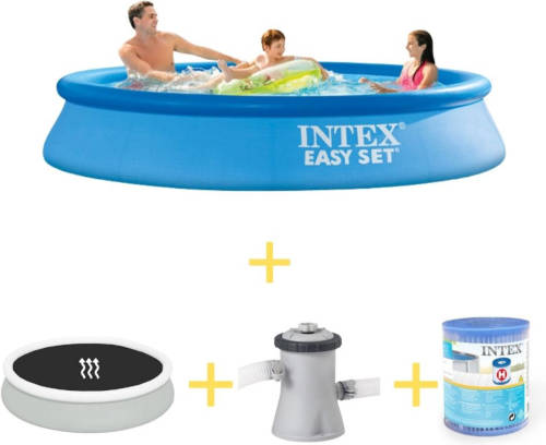 Intex Zwembad - Easy Set - 305 X 61 Cm - Inclusief Solarzeil, Filterpomp & Filter